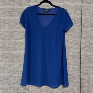 Lulus Blue V-Neck Mini Dress